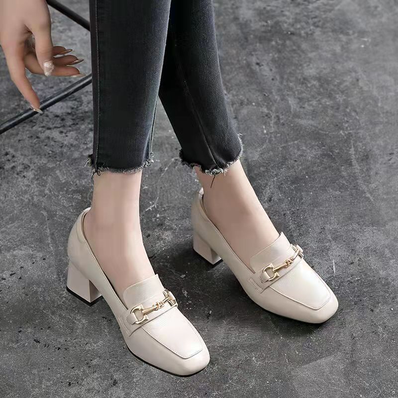 Damen moderne Sling-Pumps mit schickem Quadratverschluss und komfortablem Blockabsatz R&B