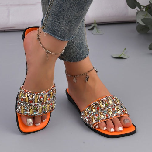 Damen Glamouröse Slides mit funkelnden Akzenten R&B