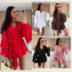 Damen lässiger Kimono mit eleganten Rüschendetails und Taillengürtel R&B