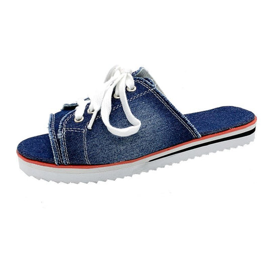 Damen lässige Denim-Sandalen im Sneaker-Stil R&B