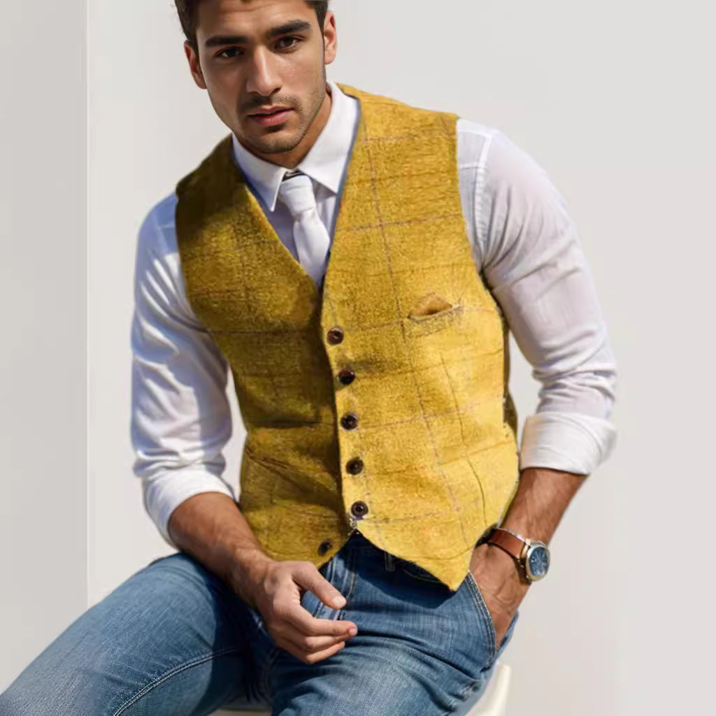 Herren stilvolle elegante Weste mit feinem Stoff R&B