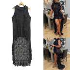 Damen elegantes Spitzenkleid mit Rüschendetails R&B