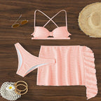Damen Bikini-Set mit Rüschenshorts und verstellbaren Trägern R&B