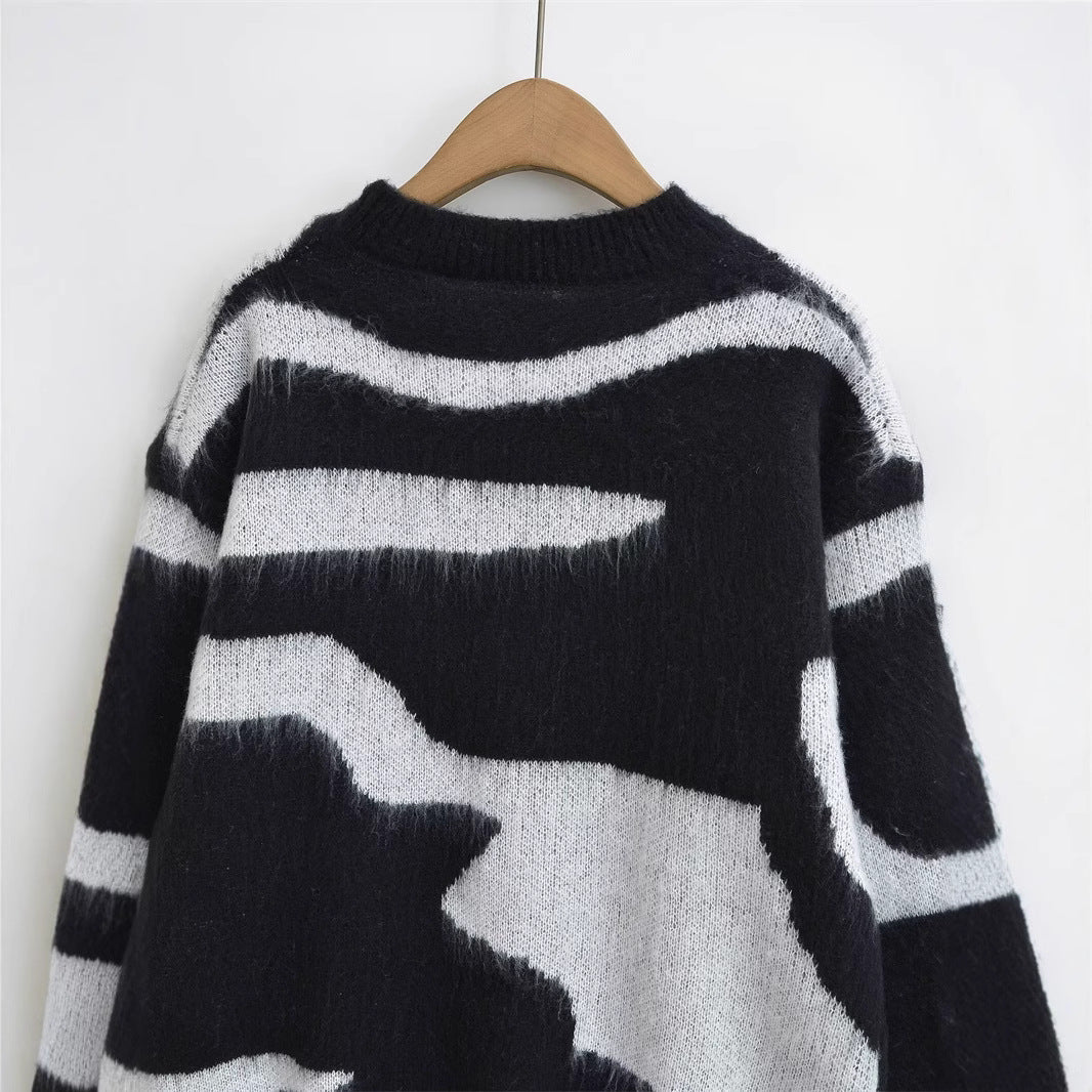 Damen Pullover mit modernem Grafikmuster R&B