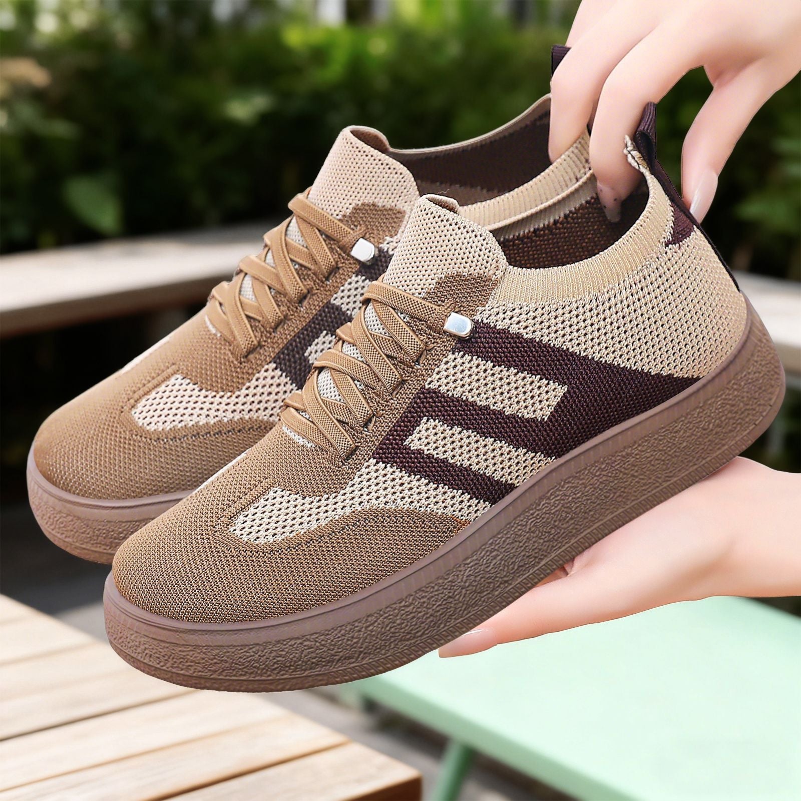 Damen Bequeme und atmungsaktive Sneakers mit Plateau von R&B