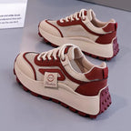 Damen Sportliche Sneakers mit hohem Plateau und atmungsaktiver Mesh-Oberfläche