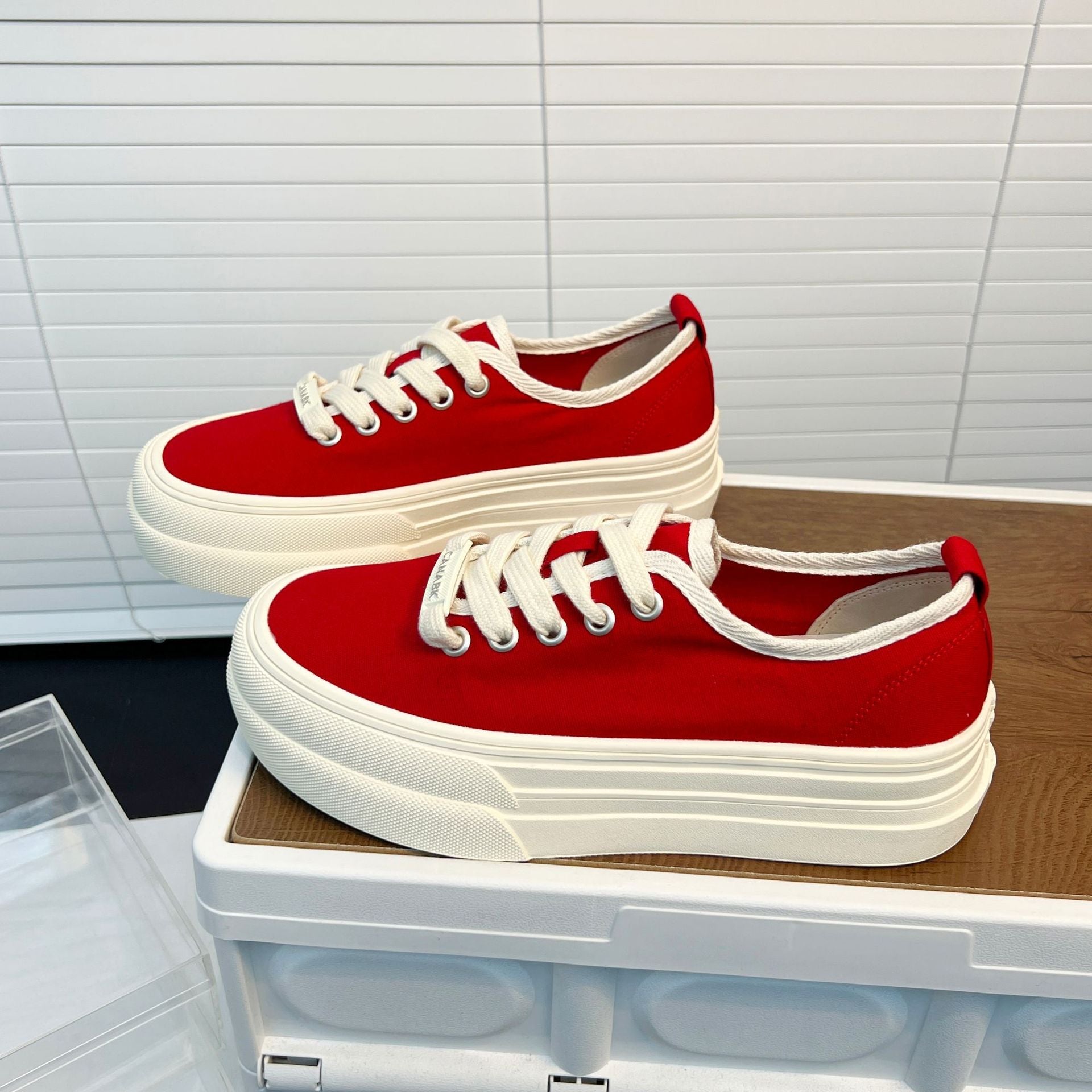 Damen Modische Plateau-Sneaker mit erhöhtem Sohlenprofil und atmungsaktivem Obermaterial R&B