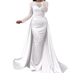 Damen Abendkleid mit funkelndem Paillettenoberteil und elegantem Satinrock EB