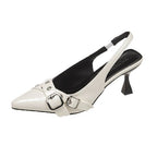 Damen Slingback-Pumps mit quadratischem Absatz und Schnallenakzent R&B