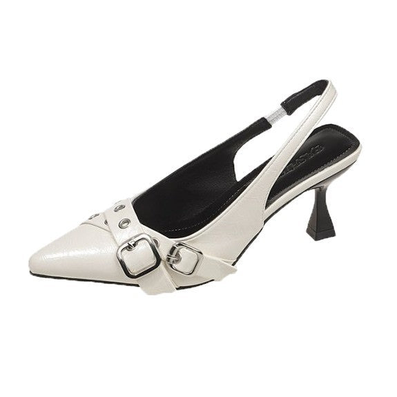 Damen Slingback-Pumps mit quadratischem Absatz und Schnallenakzent R&B