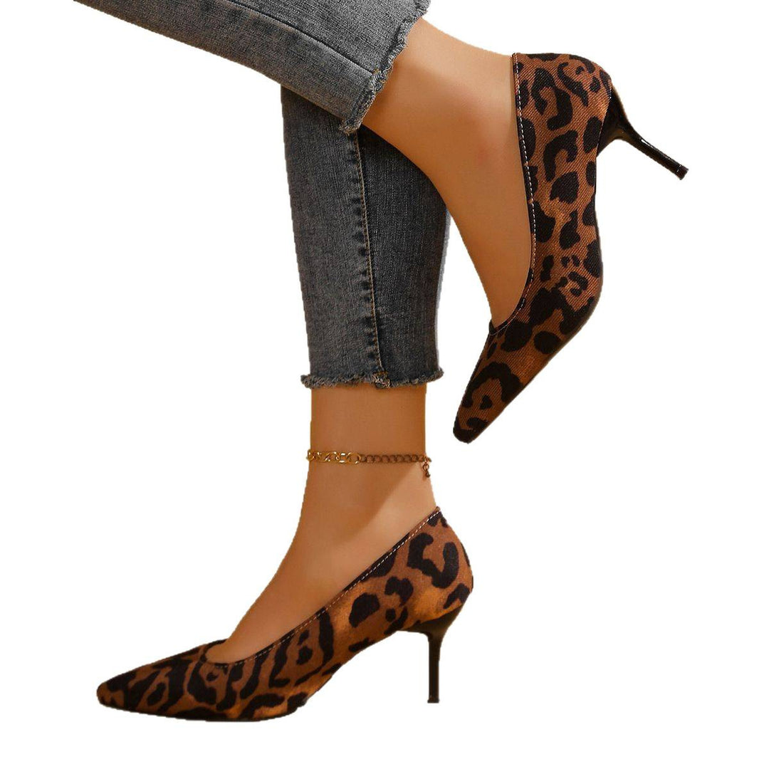 Damen spitze Wildleder-Pumps mit Leopardenmuster R&B