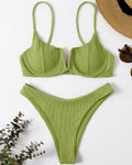 Damen Push-Up-Bikini mit elegantem Rippendesign