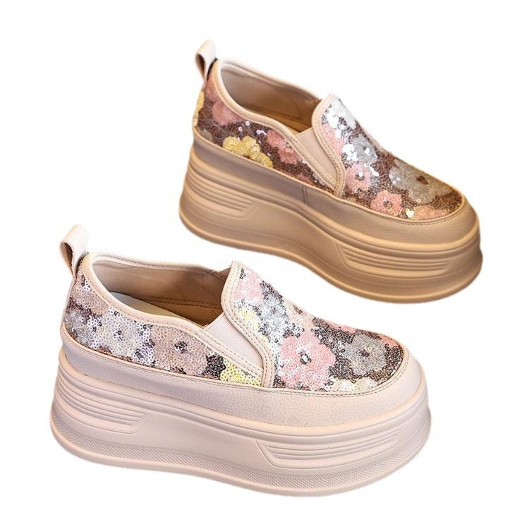 Damen Plateausneakers mit funkelnden Pailletten und elastischem Einschlupf R&B