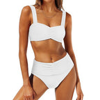 Damen Hochgeschnittener Bikini mit Raffung R&B