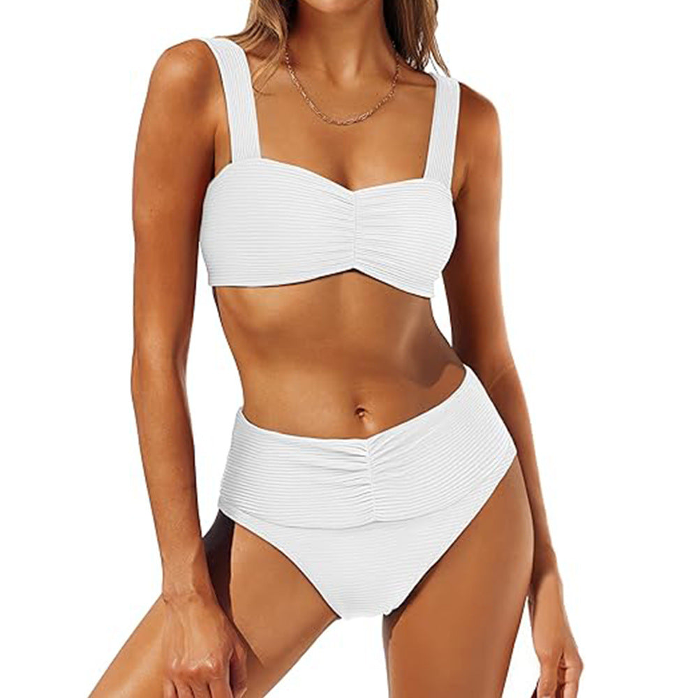 Damen Hochgeschnittener Bikini mit Raffung R&B