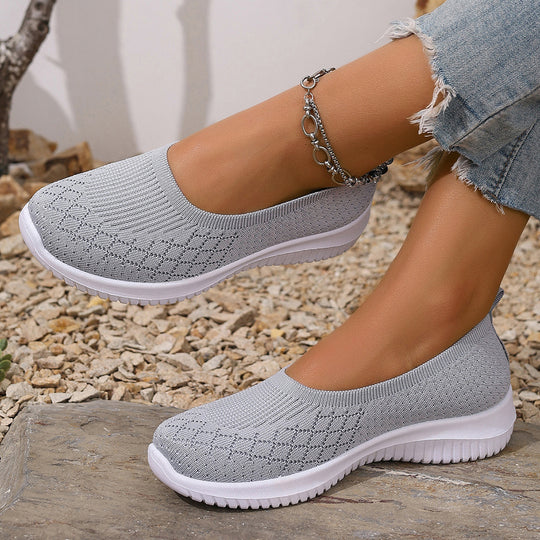 Damen Bequeme Strick-Sneaker mit elastischem Einstieg R&B