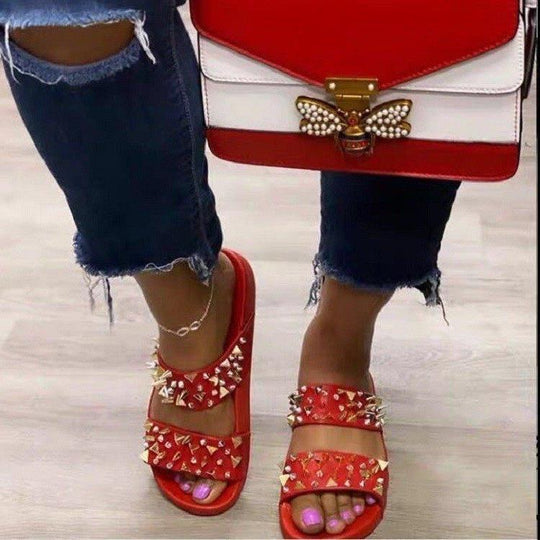 Damen Glamouröse Slides mit Nietenverzierung R&B