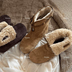 Damen Fluffy Winterboots aus hochwertigem Veloursleder mit kuscheligem Innenfutter R&B