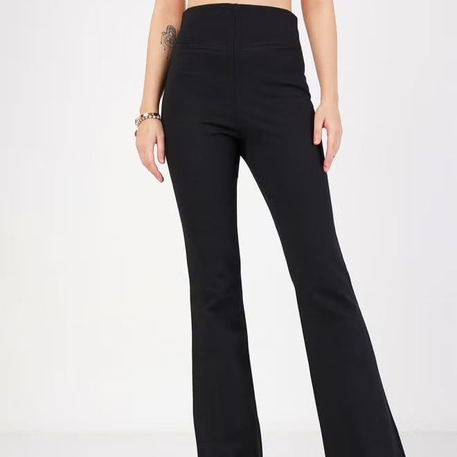 Damen Flared Pants mit hohem Bund und elastischem Material R&B