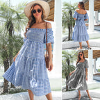 Damen Maxi-Kleid mit Karomuster R&B