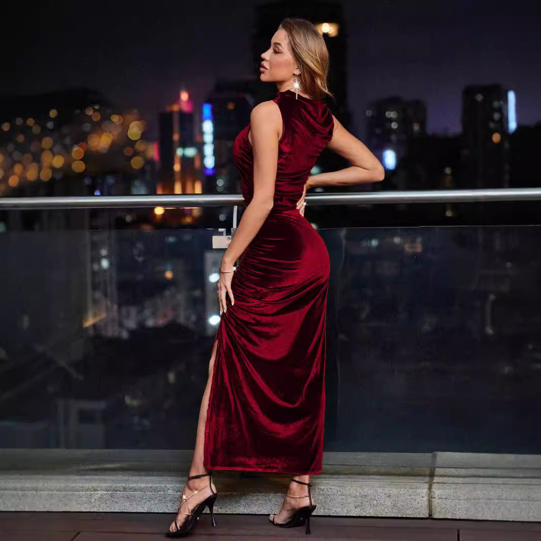 Damen Elegantes Maxikleid mit figurbetonendem Design und raffinierten Rüschendetails R&B