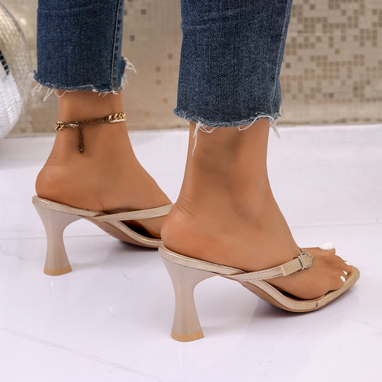 Damen elegante Absatzsandalen mit raffiniertem Riemen-Design R&B