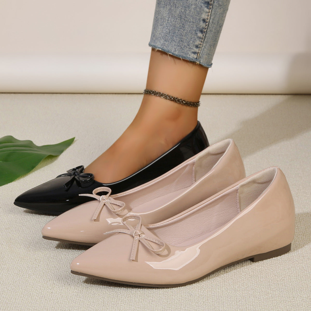 Damen Elegante Ballerinas mit modischem Schleifen-Detail