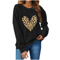 Damen Sweatshirt mit kreativem Leopardenherzdesign R&B