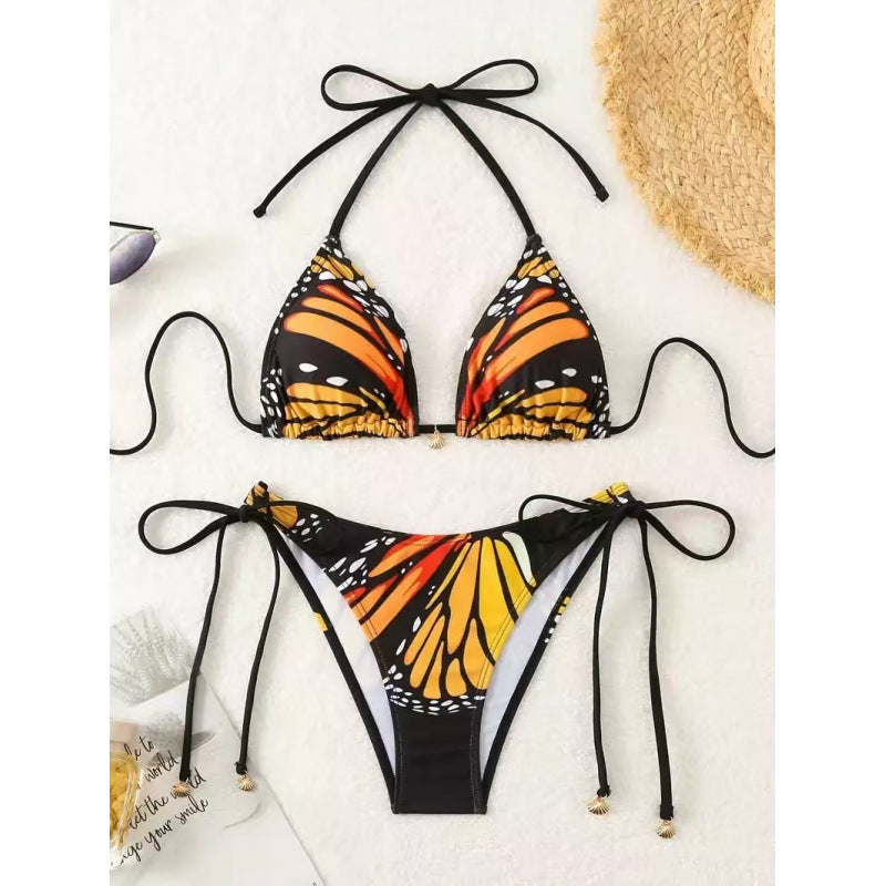 Damen Triangel-Bikini mit innovativem Schmetterlingsmuster R&B