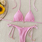 Damen Triangel-Bikini-Set mit raffinierten Schnürdetails R&B