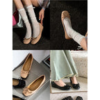Damen elegante Ballerinas mit zarter Schleifenverzierung R&B