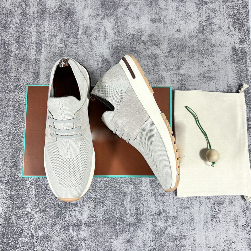 Damen Bequeme Slip-On Sneakers mit elastischer Strickoberfläche und dämpfender Sohle R&B