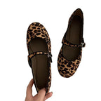 Damen Ballerinas mit modischem Leopardenmuster und praktischem Riemchen R&B