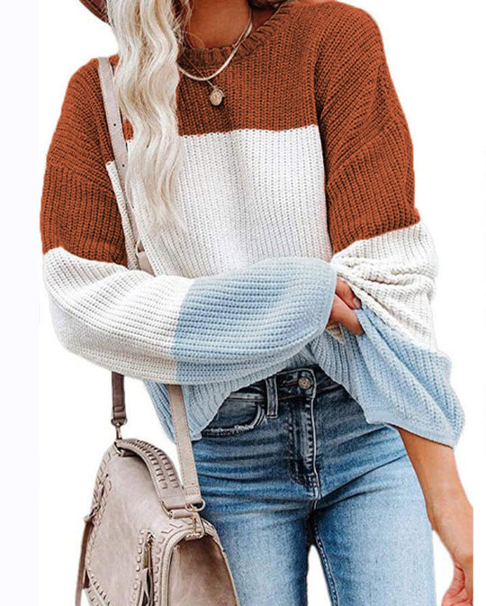 Damen lässiger Strickpullover R&B