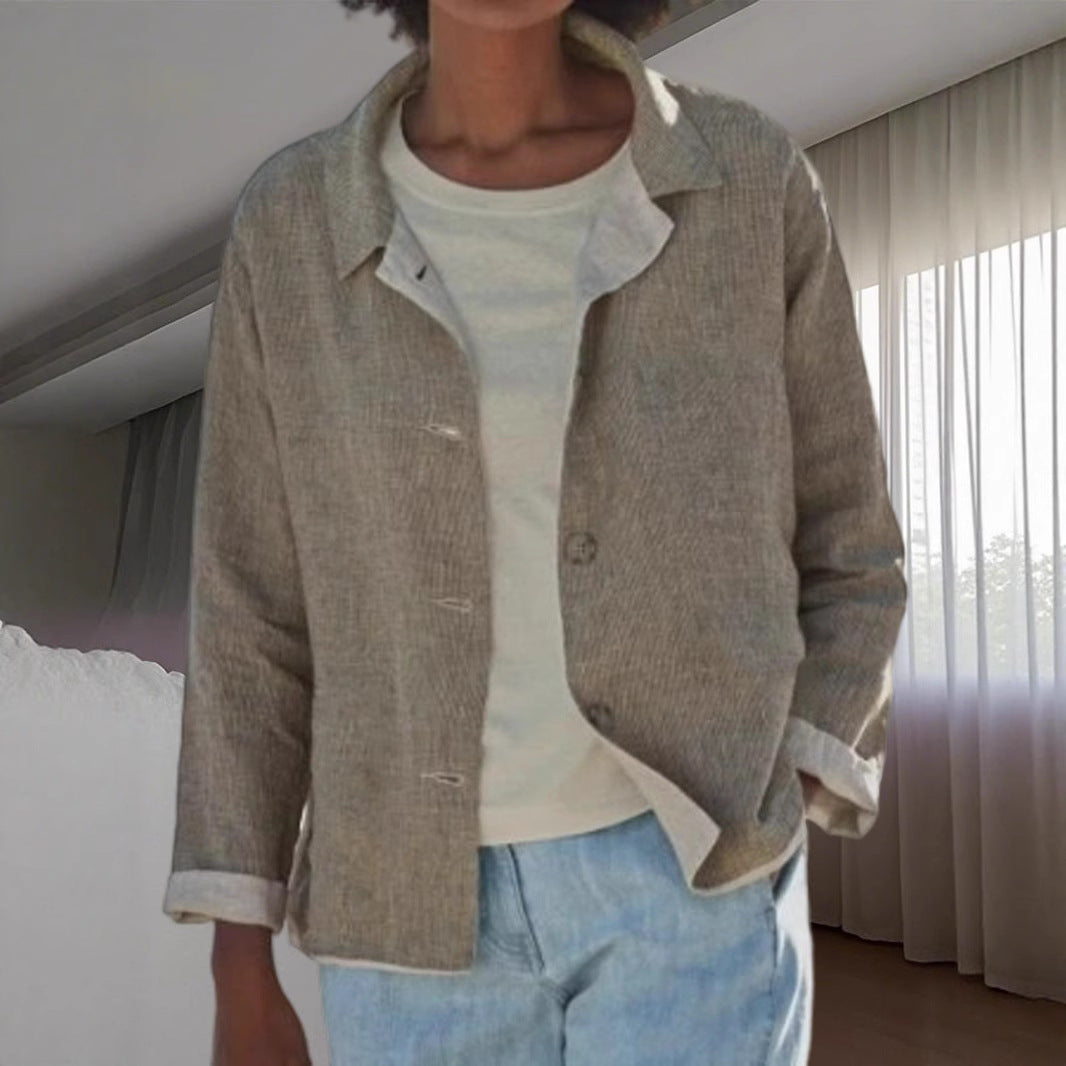Damen Leichte Überwurfjacke mit strukturiertem Webmuster R&B
