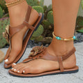 Damen hübsche Zehentrenner-Sandalen mit floralem Detail R&B