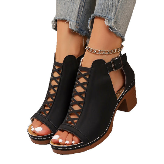 Damen elegante und luftige Sandalen mit raffiniertem Schlaufen-Design R&B