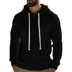 Herren bequemer Fleece Kapuzenpullover mit hohem Kragen und praktischer Kängurutasche R&B