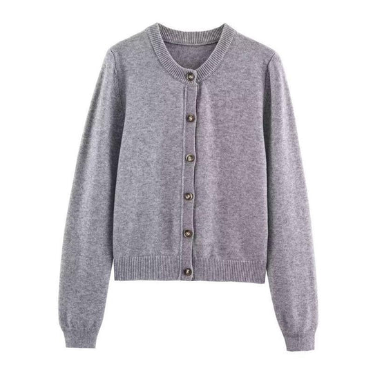 Damen weicher Strickcardigan mit Knopfverschluss und eleganten Rippabschlüssen R&B