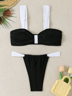 Damen Bikini-Set mit modischen Trägern und eleganter Schleifen-Optik R&B