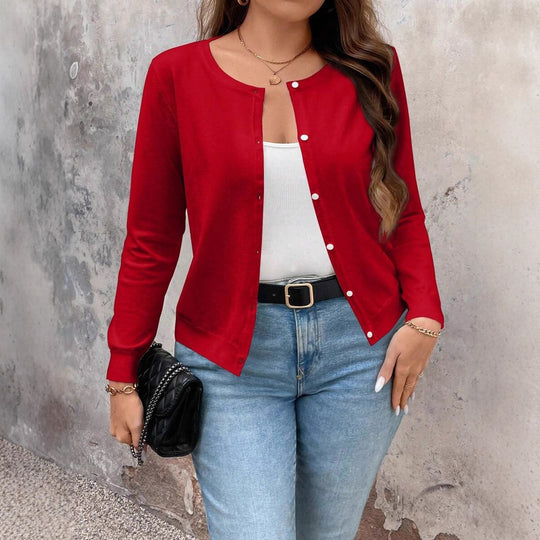 Damen Feine Strickjacke mit Knopfverschluss und eleganter Passform R&B