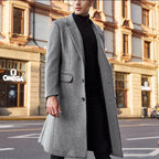 Herren eleganter lang geschnittener Wollmantel