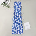 Damen Maxikleid mit floralem Muster und verstellbaren Seitenschnüren R&B