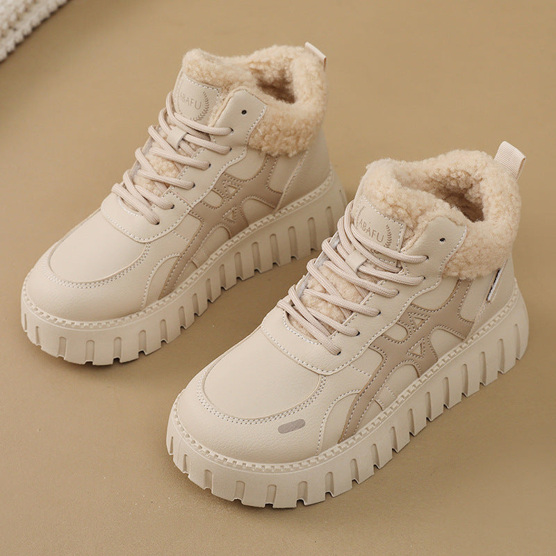 Damen High-Top Sneakers mit kuscheligem Innenfutter und robustem Sohlenprofil R&B