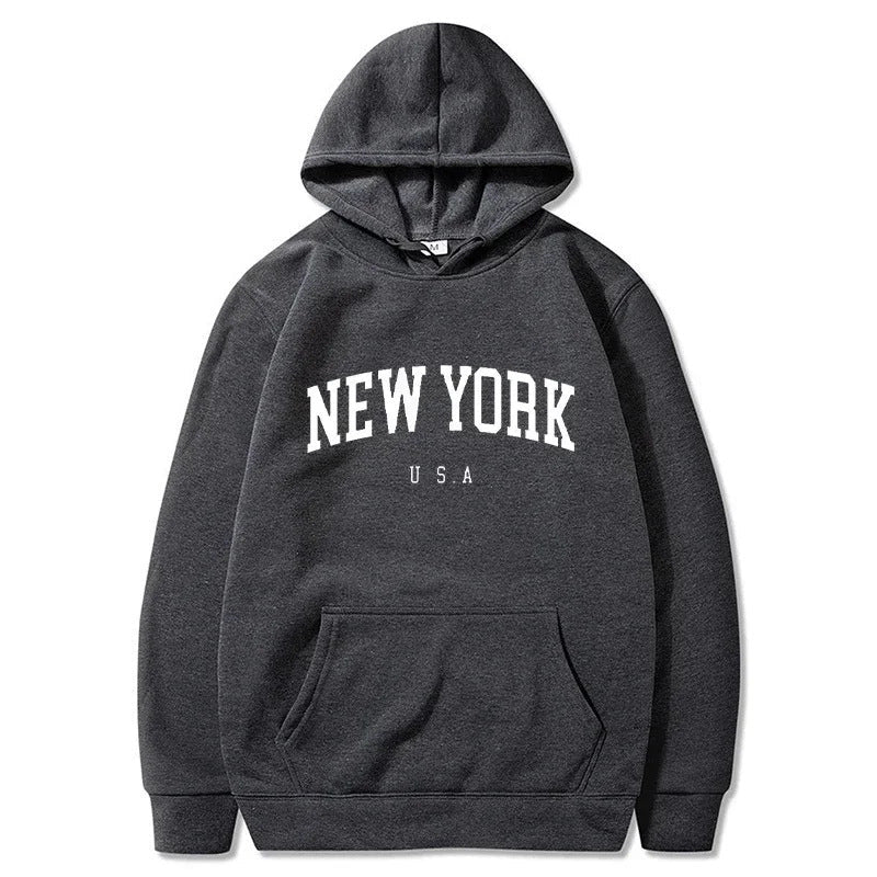 Damen Kapuzenpullover mit modischem New York Print und bequemer Passform