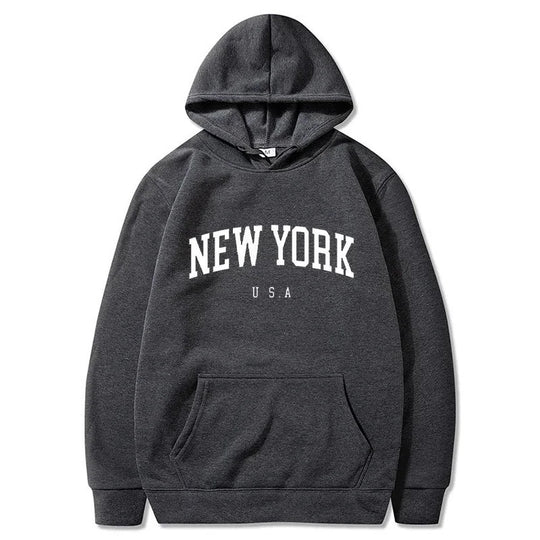 Damen Kapuzenpullover mit modischem New York Print und bequemer Passform R&B