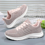 Damen nan gestrickter Schnür-Sneaker mit 3D-Strickobermaterial, verstärkter Zehenkappe und reaktiver EVA-Dämpfung R&B