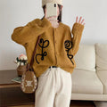 Damen Kuscheliger Strick-Cardigan mit kreativem Motiv