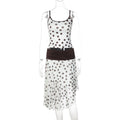 Damen Verspieltes Polka Dot Kleid mit Rüschenelementen und elastischem Taillenband R&B