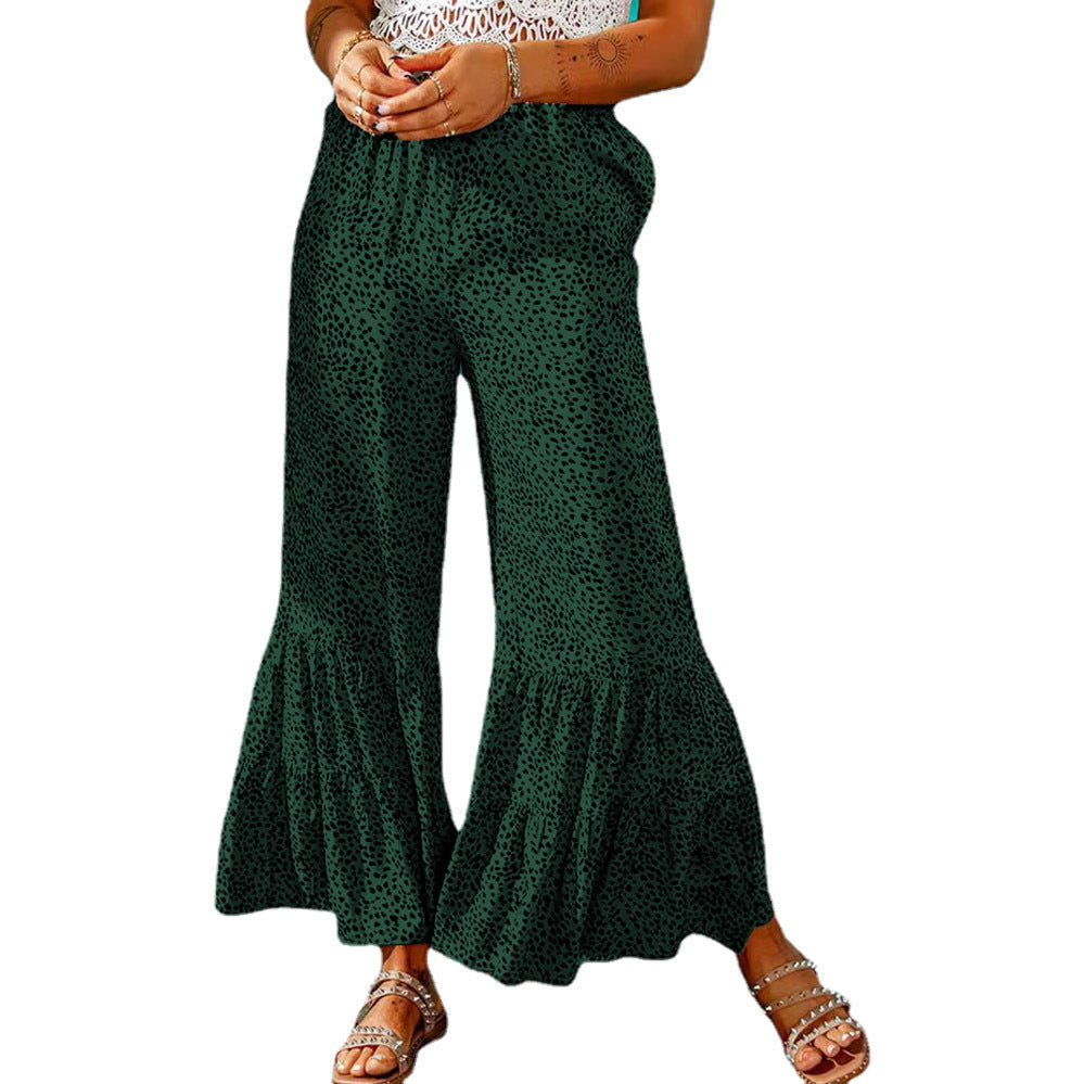 Damen Weite Palazzo-Hose mit voluminösem Saum und elastischem Bund R&B